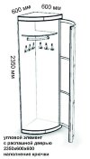 Радиусный угловой элемент с распашной дверью 